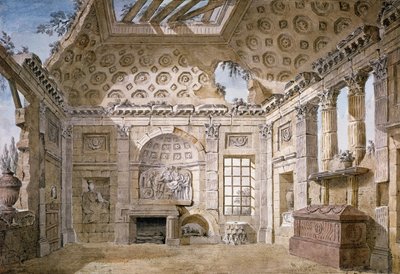 Design per la stanza delle rovine del monastero (ora convento) di Santa Trinita del Monte, Roma, c.1766 da Charles Louis Clerisseau